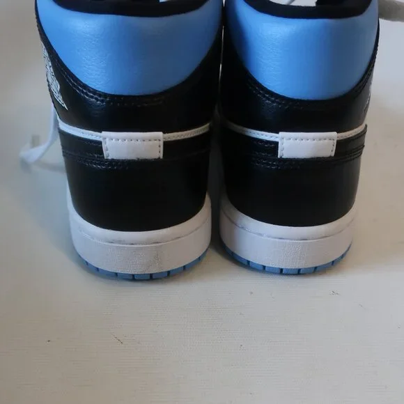 NWOT Womens Air Jordan Mid Top Black, Blue, White Leather Sneakers 7.5 - Picture 8 of 8